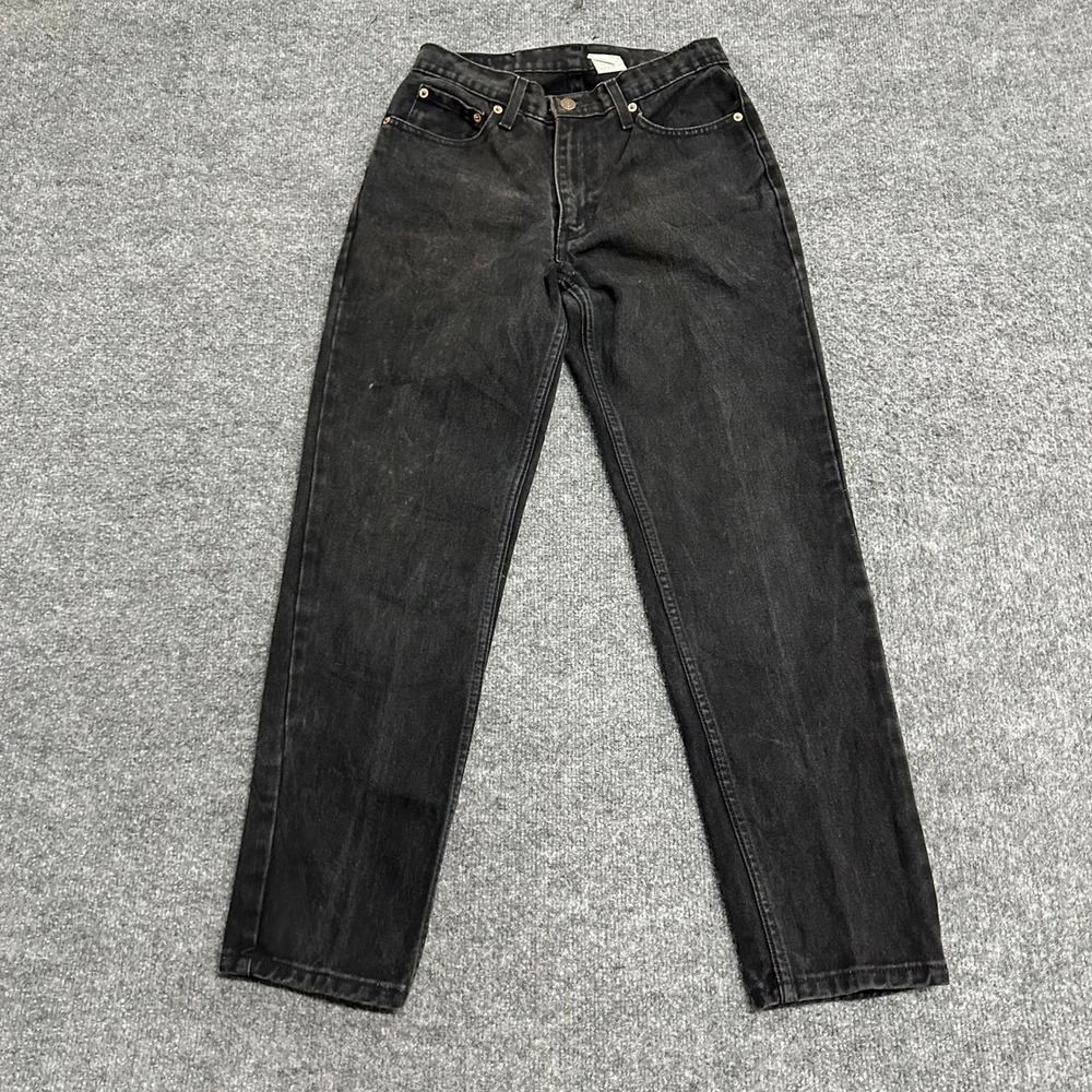 Jordache Jeans Womens Size 7/8 Black Straight Leg High Rise Cotton Denim Classic